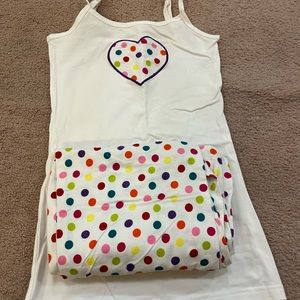 Junior girls small pajama set. Flannel bottoms (2pairs) one tank top.
